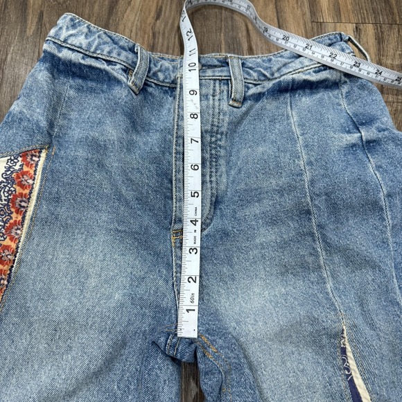 Free People We The Free Cortez Pieced Jeans Women's 25 Multi Patchwork Flare - Picture 12 of 16